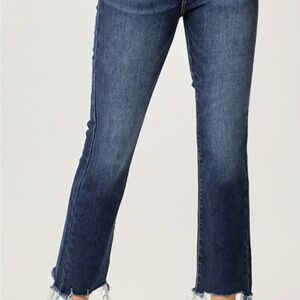 Women's Risen Frayed Hem Cropped Straight Jeans - RDP5405X Size 2XL